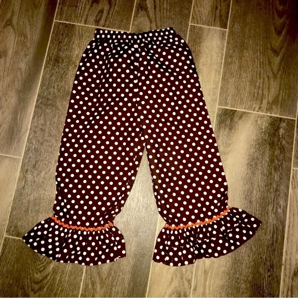 *3/$15* Girl's Size 4T Brown Polka Dot Boutique Fall Pants